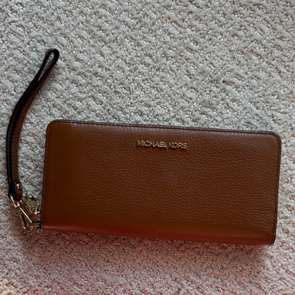 Michael Kors Tan Leather Wristlet